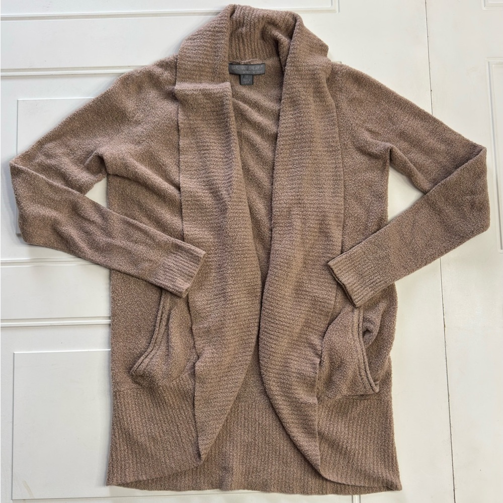 Barefoot Dreams Womens Sz S Bamboo Chic Lite Tan Open Front Soft Cardigan Duster - Picture 1 of 4